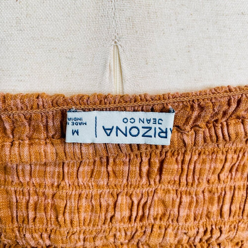 Arizona Jean Co. Rust Orange Plaid Tie Front Flowy Crop Tank Top | NWT | Medium - Picture 5 of 7